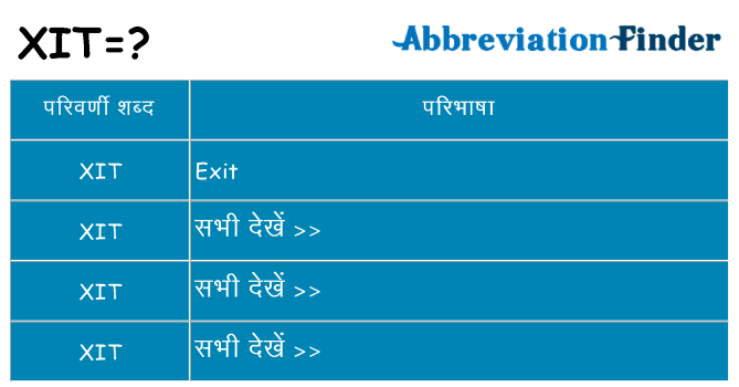 xit का क्या अर्थ है