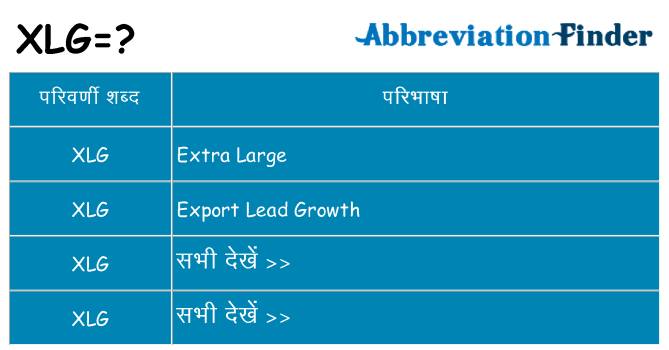 xlg का क्या अर्थ है
