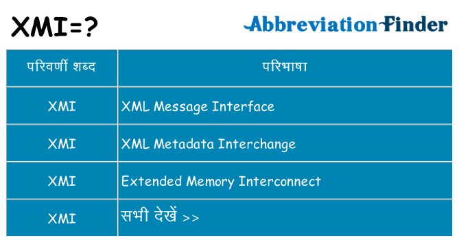 xmi का क्या अर्थ है