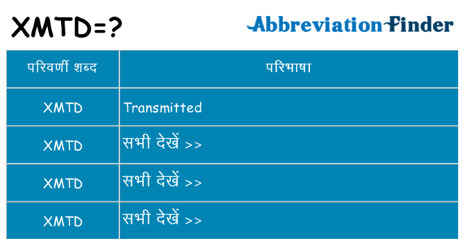 xmtd का क्या अर्थ है