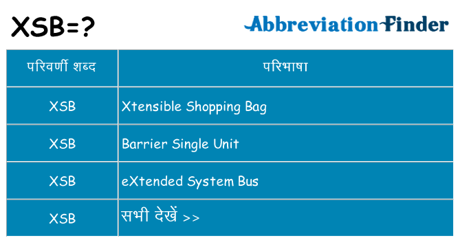 xsb का क्या अर्थ है