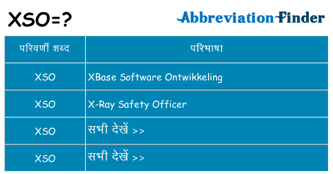 xso का क्या अर्थ है