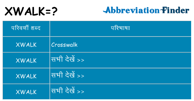 xwalk का क्या अर्थ है