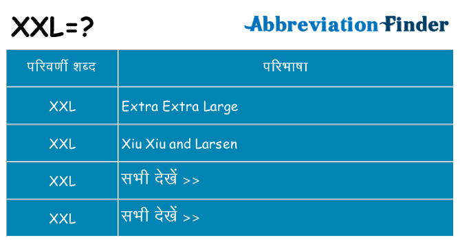 xxl का क्या अर्थ है