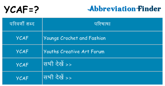 ycaf का क्या अर्थ है