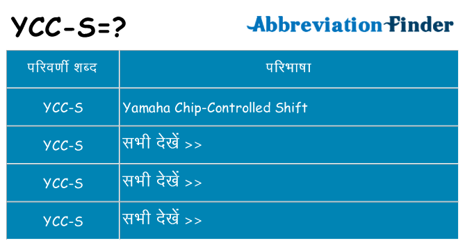 ycc-s का क्या अर्थ है