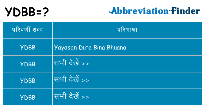 ydbb का क्या अर्थ है
