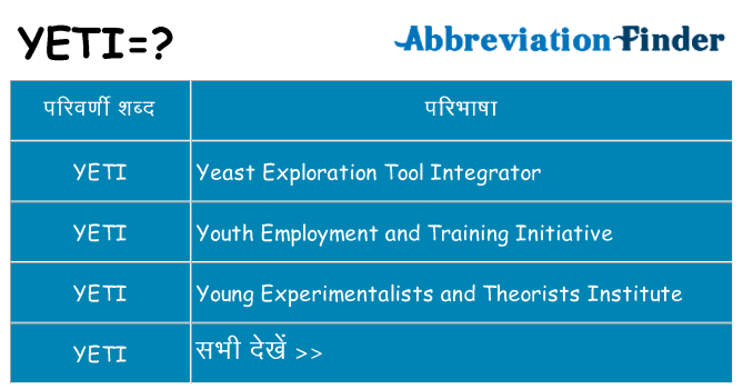 yeti का क्या अर्थ है