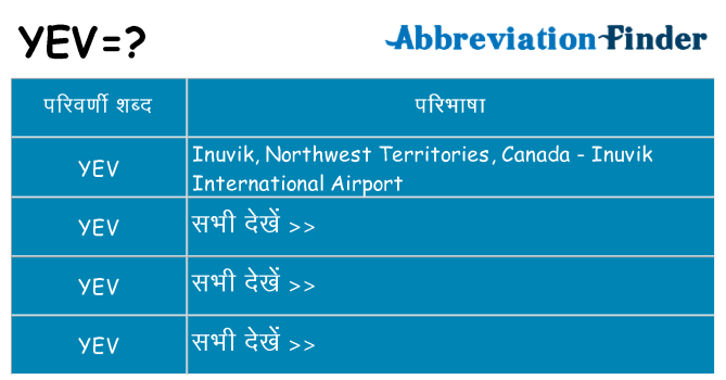 yev का क्या अर्थ है