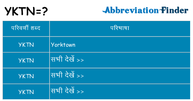 yktn का क्या अर्थ है