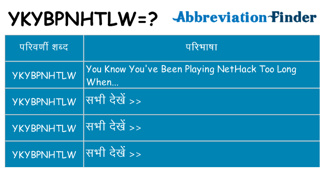 ykybpnhtlw का क्या अर्थ है