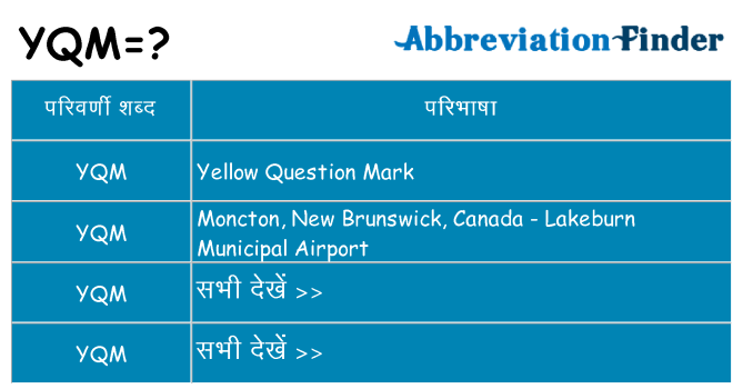 yqm का क्या अर्थ है