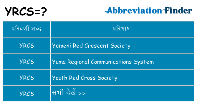 yrcs का क्या अर्थ है