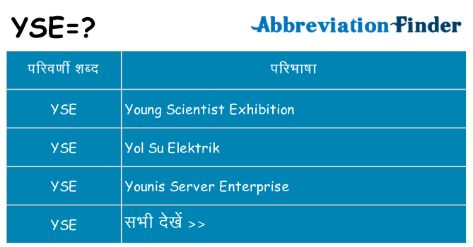 yse का क्या अर्थ है