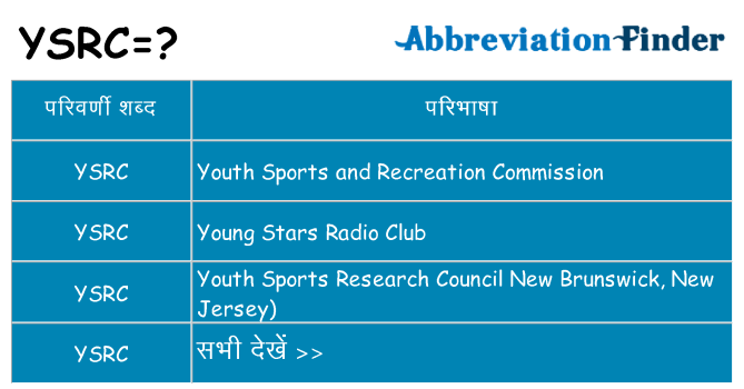 ysrc का क्या अर्थ है