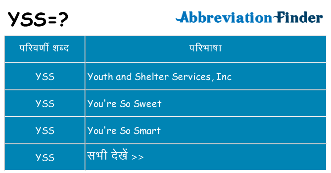 yss का क्या अर्थ है