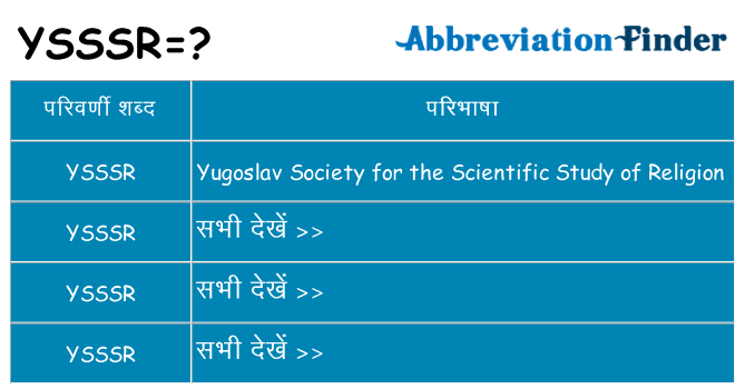 ysssr का क्या अर्थ है