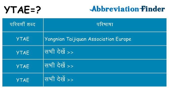 ytae का क्या अर्थ है
