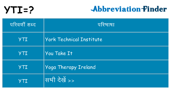 yti का क्या अर्थ है