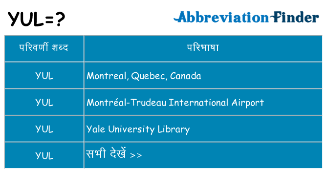yul का क्या अर्थ है