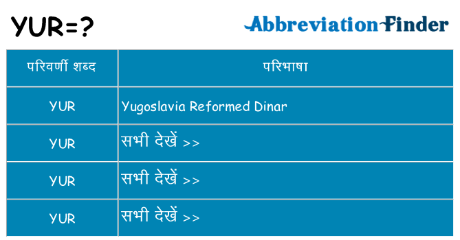 yur का क्या अर्थ है
