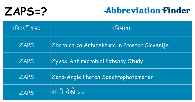 zaps का क्या अर्थ है