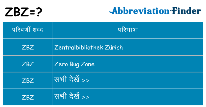 zbz का क्या अर्थ है