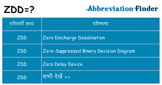 zdd का क्या अर्थ है