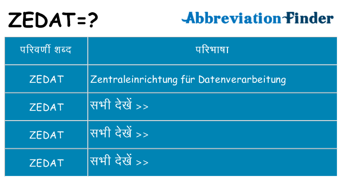 zedat का क्या अर्थ है