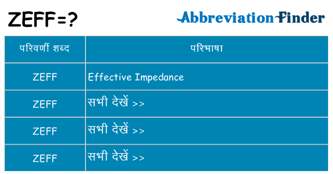 zeff का क्या अर्थ है