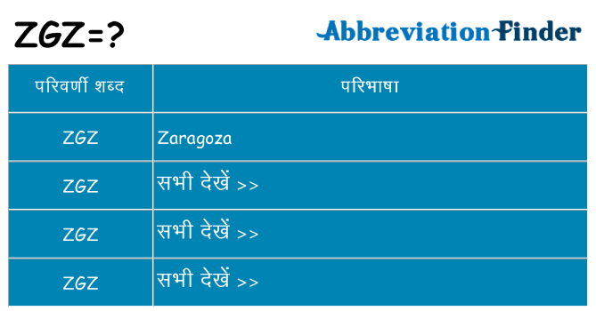 zgz का क्या अर्थ है