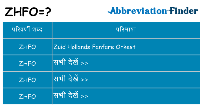 zhfo का क्या अर्थ है