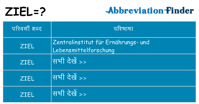 ziel का क्या अर्थ है