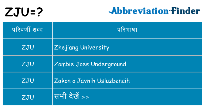 zju का क्या अर्थ है