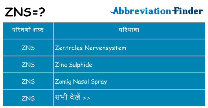 zns का क्या अर्थ है