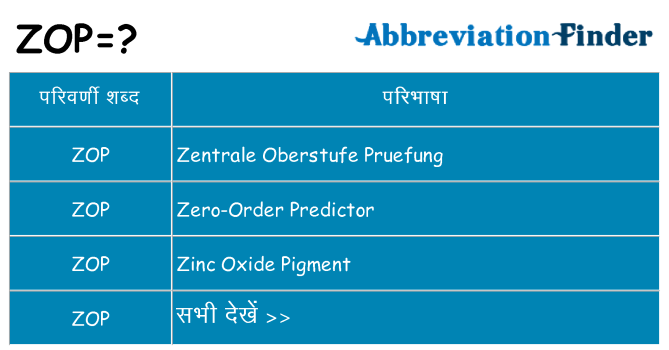 zop का क्या अर्थ है