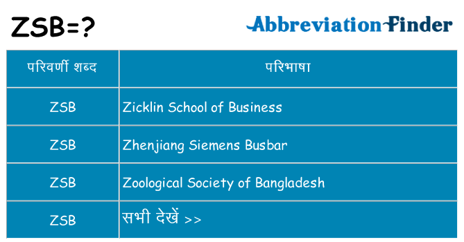 zsb का क्या अर्थ है