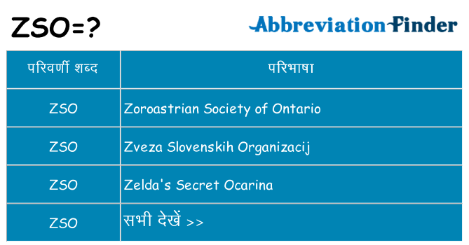 zso का क्या अर्थ है