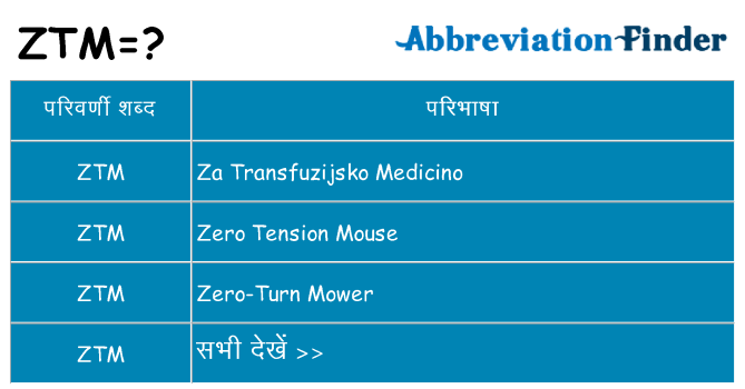 ztm का क्या अर्थ है
