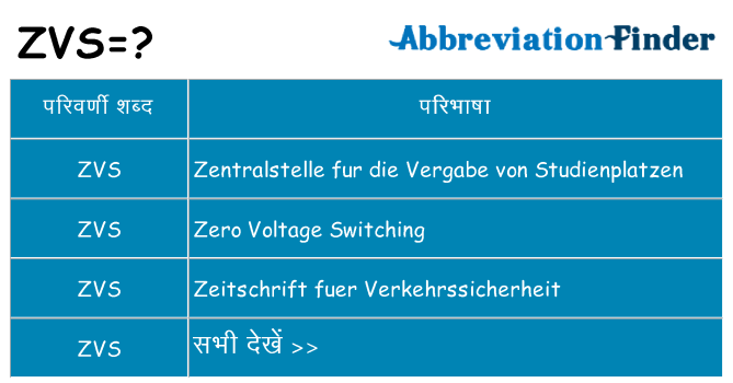 zvs का क्या अर्थ है