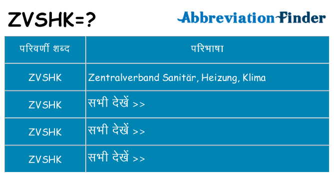 zvshk का क्या अर्थ है
