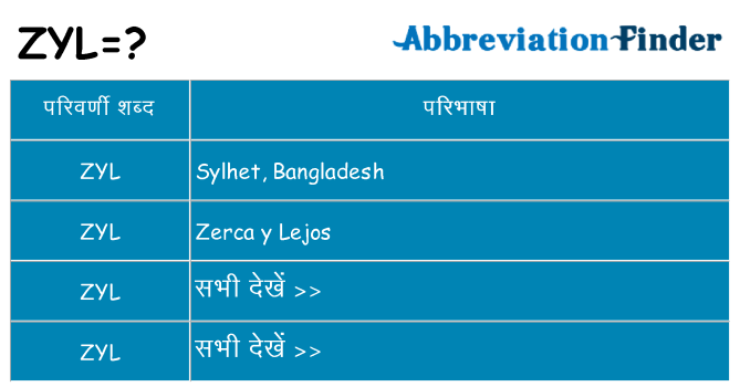 zyl का क्या अर्थ है
