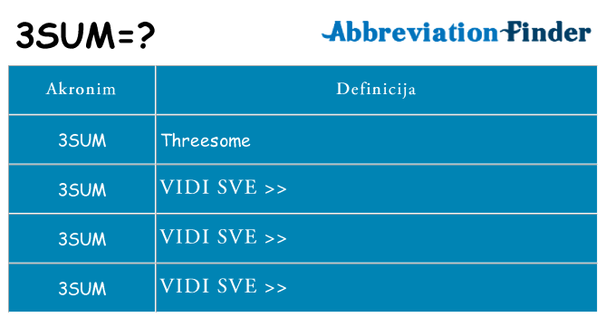 Što znači 3sum?