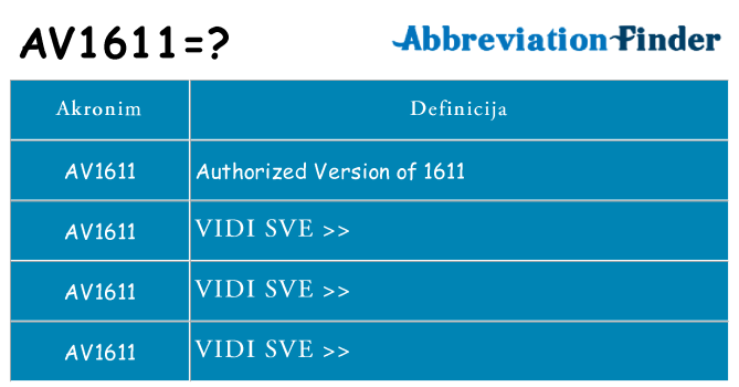 Što znači av1611?