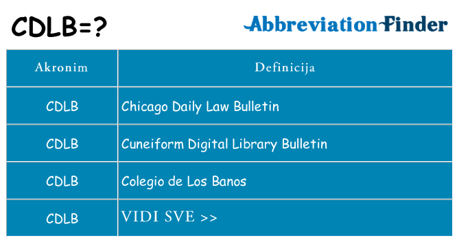Što znači cdlb?