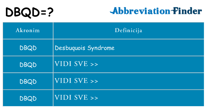 Što znači dbqd?