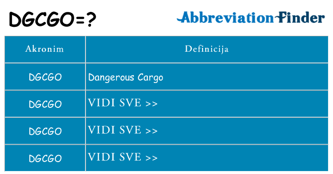 Što znači dgcgo?