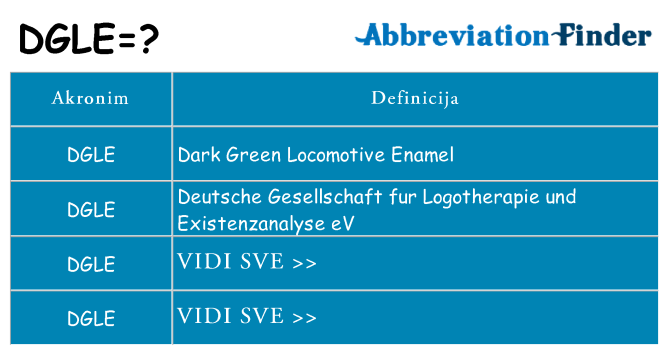 Što znači dgle?