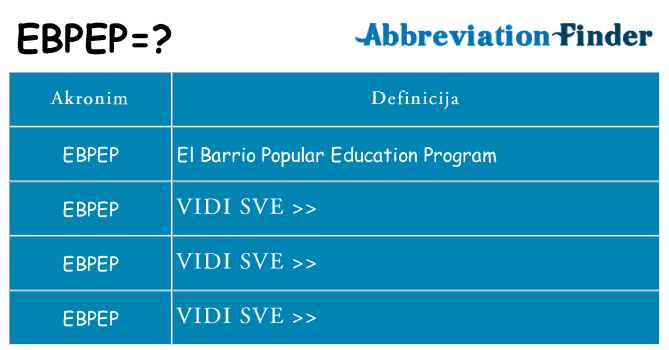 Što znači ebpep?