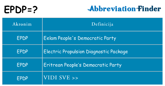 Što znači epdp?